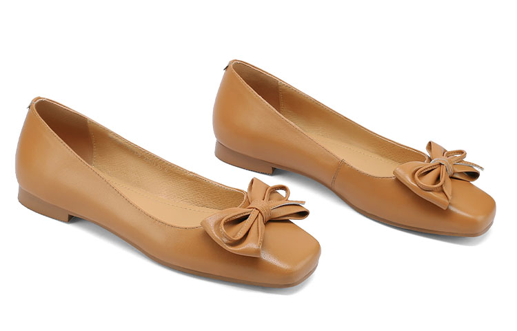 (W) Luiza Barcelos Leather Simple Bow Square Toe Chunky Heel Loafer 'Butterfly Knot' 圖 10