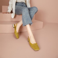 (W) Luiza Barcelos 方头系带平底鞋 '芥末黄' 皮革材质 XWP1SK0203 Order (W) Luiza Barcelos 方头系带平底鞋 '芥末黄' 皮革材质 XWP1SK0203