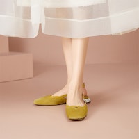 (W) Luiza Barcelos 方头系带平底鞋 '芥末黄' 皮革材质 XWP1SK0203 Purchase (W) Luiza Barcelos 方头系带平底鞋 '芥末黄' 皮革材质 XWP1SK0203