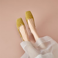 (W) Luiza Barcelos 方头系带平底鞋 '芥末黄' 皮革材质 XWP1SK0203 Details for (W) Luiza Barcelos 方头系带平底鞋 '芥末黄' 皮革材质 XWP1SK0203