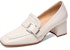 (W) Luiza Barcelos Kulit Tumit Blok Empat Segi Gesper 'Nude 5.8cm' X900956