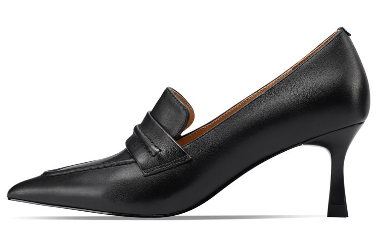 (W) Luiza Barcelos Leather Stiletto 6.5cm 'Black Temperament Pointed Toe'