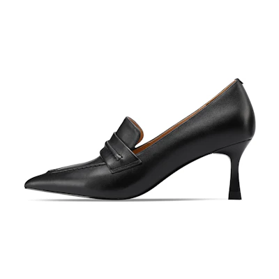 (W) Luiza Barcelos Leather Stiletto 6.5cm 'Black Temperament Pointed Toe'