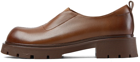 (Women) Luiza Barcelos Leather Vintage Round Toe Platform High Heels 'Brown' X901910 (Women) Luiza Barcelos Leather Vintage Round Toe Platform High Heels 'Brown' X901910