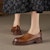 (W) Luiza Barcelos Tumit Tinggi Platform Kulit Vintage Hujung Bulat 'Coklat' X901910