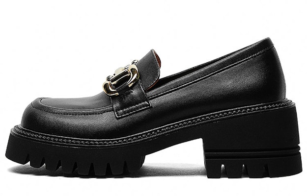 (Women) Luiza Barcelos Loafer 'Black Metal Buckle' X900802 Buy (Women) Luiza Barcelos Loafer 'Black Metal Buckle' X900802