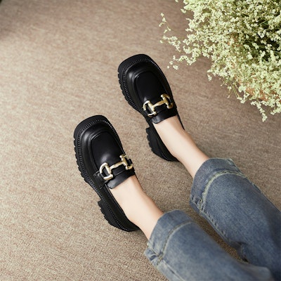 (Women) Luiza Barcelos Loafer 'Black Metal Buckle' X900802 Shop (Women) Luiza Barcelos Loafer 'Black Metal Buckle' X900802