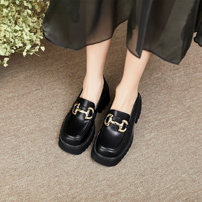(Women) Luiza Barcelos Loafer 'Black Metal Buckle' X900802 Purchase (Women) Luiza Barcelos Loafer 'Black Metal Buckle' X900802