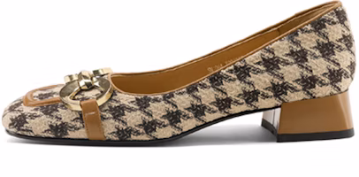 (Women) Luiza Barcelos Loafer 'Brown Houndstooth' X901968 (Women) Luiza Barcelos Loafer 'Brown Houndstooth' X901968