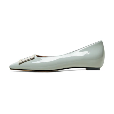 (W) Luiza Barcelos Loafer 'Grey Leather Square Toe'