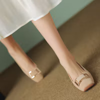 Shop (W) Luiza Barcelos Loafer 'Gesper Metalik Beige' X901891