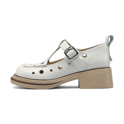 (W) Luiza Barcelos Loafer High Heels 'Beige Cut-Out'