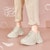 (W) Luiza Barcelos Low-Top Platform 'Kasut Ayah Beige' XWP1SK1038