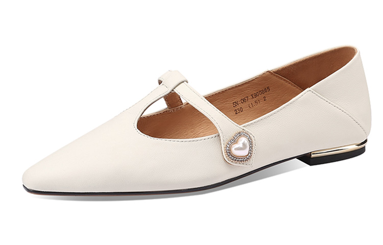 (Women) Luiza Barcelos Low Heel Pointed Toe 'Beige Casual Flat' X900865
