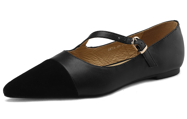 (Women) Luiza Barcelos Low Heel Pointed Toe 'Black Commute Patchwork' X901459