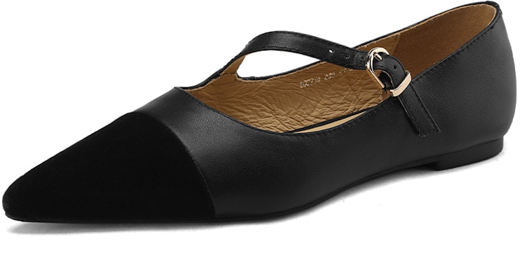 (W) Luiza Barcelos 低跟尖头'黑色通勤拼接'鞋 X901459 Buy (W) Luiza Barcelos 低跟尖头'黑色通勤拼接'鞋 X901459