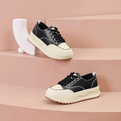 (Women) Luiza Barcelos Low Top Platform Sneaker 'Black and White Fashion Trend' XWP1SK1035 Order (Women) Luiza Barcelos Low Top Platform Sneaker 'Black and White Fashion Trend' XWP1SK1035