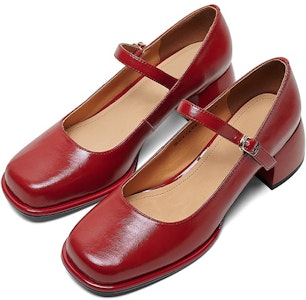 路易莎巴賽洛斯 牛皮 一字帶淺口瑪麗珍高跟鞋 5cm 女款 3