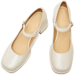 路易莎巴賽洛斯 牛皮 一字帶淺口瑪麗珍高跟鞋 5cm 女款 Lookbook 路易莎巴賽洛斯 牛皮 一字帶淺口瑪麗珍高跟鞋 5cm 女款