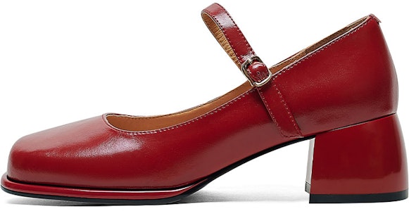 路易莎巴賽洛斯 牛皮 一字帶淺口瑪麗珍高跟鞋 5cm 女款 Sizing 路易莎巴賽洛斯 牛皮 一字帶淺口瑪麗珍高跟鞋 5cm 女款