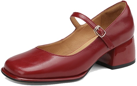 路易莎巴賽洛斯 牛皮 一字帶淺口瑪麗珍高跟鞋 5cm 女款 1