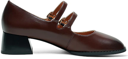 Order (W) Luiza Barcelos Mary Jane Sepatu Tumit 'Coklat Kemerahan' X900995