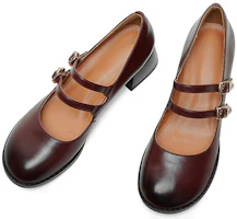Shop (W) Luiza Barcelos Mary Jane Sepatu Tumit 'Coklat Kemerahan' X900995