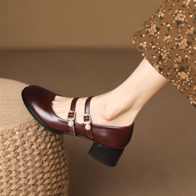 (Women) Luiza Barcelos Mary Jane Pumps 'Reddish Brown' X900995 Details for (Women) Luiza Barcelos Mary Jane Pumps 'Reddish Brown' X900995