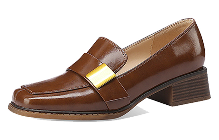 (W) Luiza Barcelos Oxford Retro Casual 'Brown Leather'