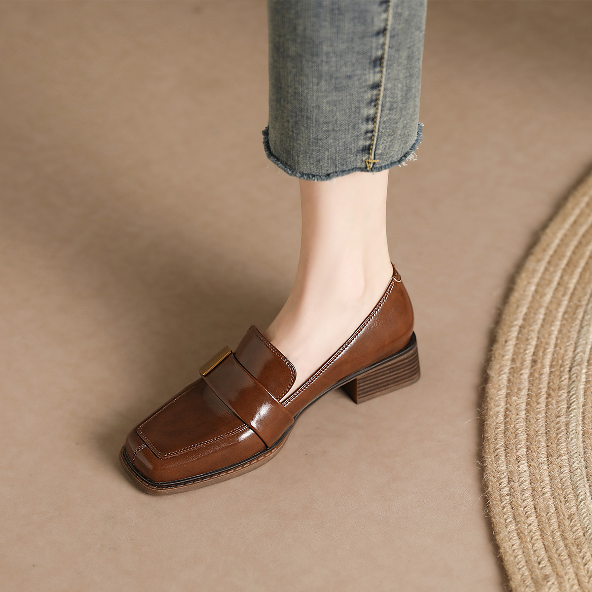 (W) Luiza Barcelos Oxford Retro Casual 'Brown Leather' 圖 4