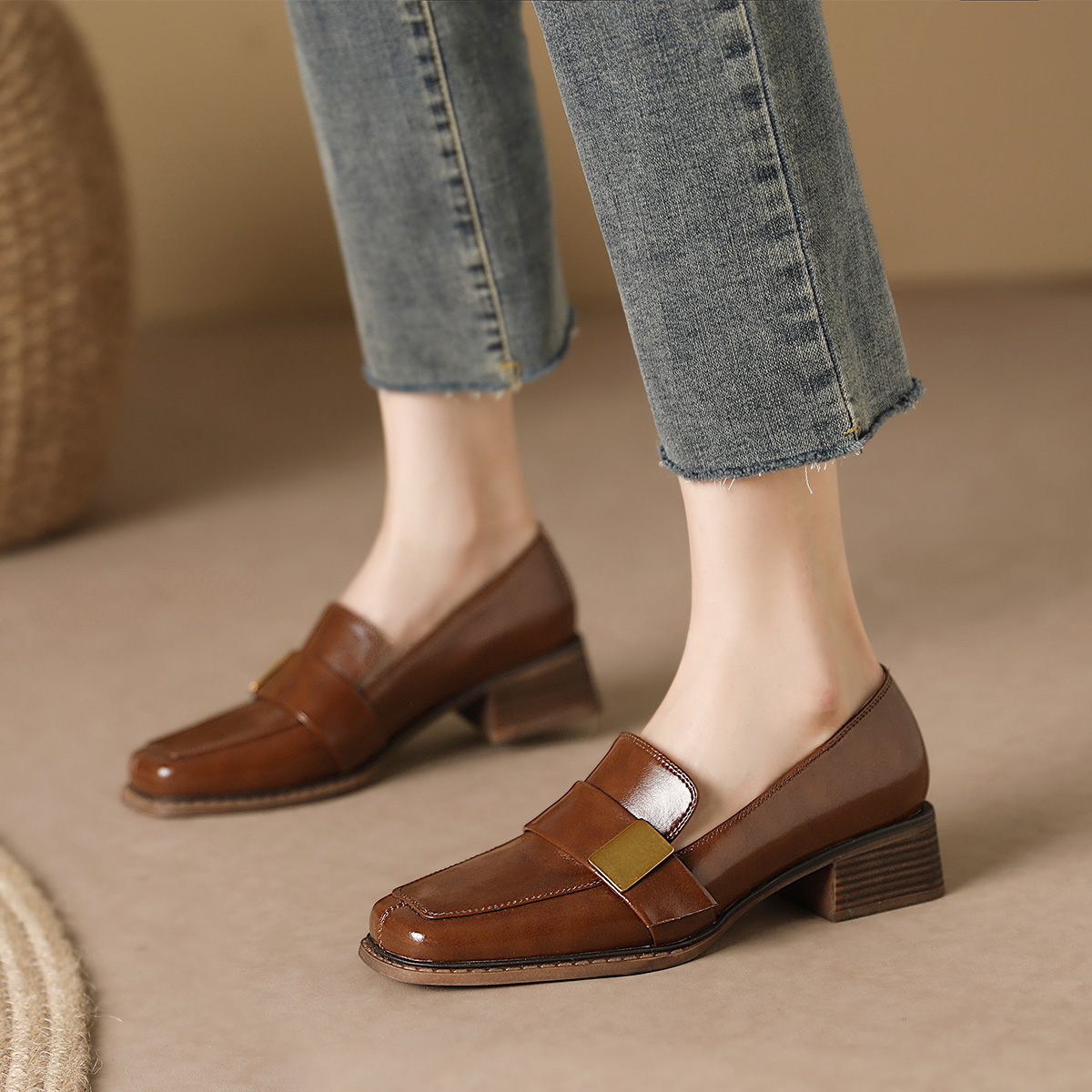 (W) Luiza Barcelos Oxford Retro Casual 'Brown Leather' 圖 5