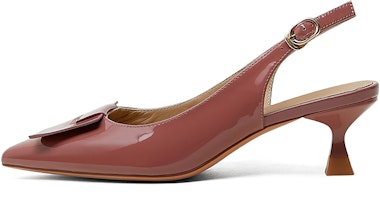 (Women) Luiza Barcelos Patent Pointed-Toe Buckle Stiletto 'Rose Pink' XWP1SK0639 (Women) Luiza Barcelos Patent Pointed-Toe Buckle Stiletto 'Rose Pink' XWP1SK0639
