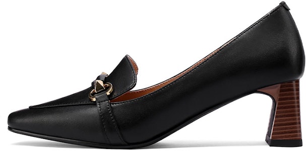 Luiza Barcelos 豬皮 馬銜扣尖頭粗跟高跟鞋 5.5cm 女款 黑色 Buy Luiza Barcelos 豬皮 馬銜扣尖頭粗跟高跟鞋 5.5cm 女款 黑色