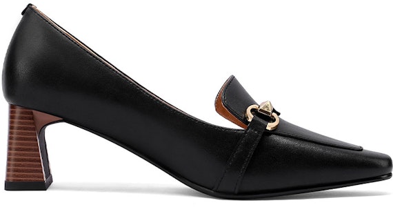 Luiza Barcelos 豬皮 馬銜扣尖頭粗跟高跟鞋 5.5cm 女款 黑色 Order Luiza Barcelos 豬皮 馬銜扣尖頭粗跟高跟鞋 5.5cm 女款 黑色