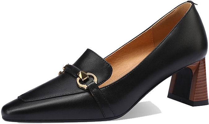 (Women) Luiza Barcelos Pigskin Horsebit Pointed Toe Block Heel 'Black' X900959 Lookbook (Women) Luiza Barcelos Pigskin Horsebit Pointed Toe Block Heel 'Black' X900959