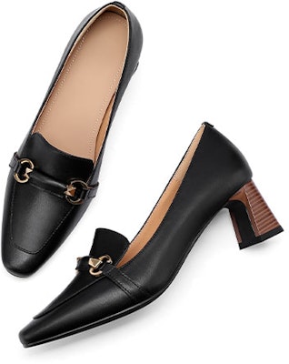 (Women) Luiza Barcelos Pigskin Horsebit Pointed Toe Block Heel 'Black' X900959 Purchase (Women) Luiza Barcelos Pigskin Horsebit Pointed Toe Block Heel 'Black' X900959