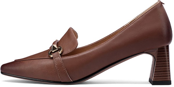 Luiza Barcelos 豬皮 馬銜扣尖頭粗跟高跟鞋 5.5cm 女款 黑色 Sizing Luiza Barcelos 豬皮 馬銜扣尖頭粗跟高跟鞋 5.5cm 女款 黑色