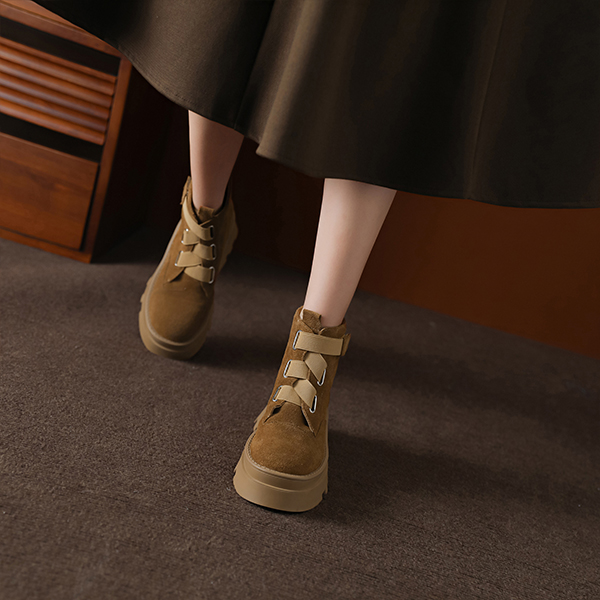 Shop (W) Luiza Barcelos Platform Martin Boots 'Khaki Comfort' Kasut Tumit Lebar X902035