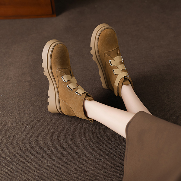 Details for (W) Luiza Barcelos Platform Martin Boots 'Khaki Comfort' Kasut Tumit Lebar X902035