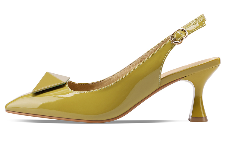 (Women) Luiza Barcelos Pointed-Toe Ankle Strap Stiletto 'Yellow Green' X901810