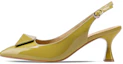 Buy Luiza Barcelos 二層牛皮 尖頭搭扣 細跟 高跟鞋 5cm 女款 黃綠色
