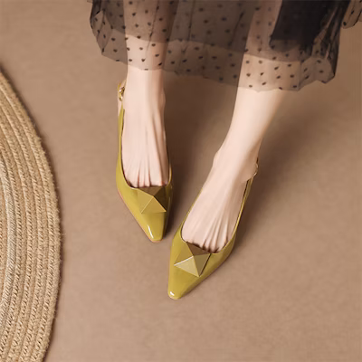 (Women) Luiza Barcelos Pointed-Toe Ankle Strap Stiletto 'Yellow Green' X901810 Lookbook (Women) Luiza Barcelos Pointed-Toe Ankle Strap Stiletto 'Yellow Green' X901810