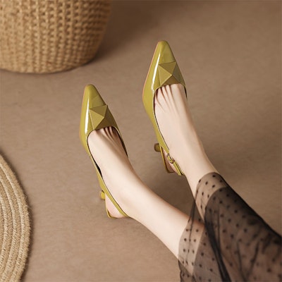 (Women) Luiza Barcelos Pointed-Toe Ankle Strap Stiletto 'Yellow Green' X901810 Shop (Women) Luiza Barcelos Pointed-Toe Ankle Strap Stiletto 'Yellow Green' X901810