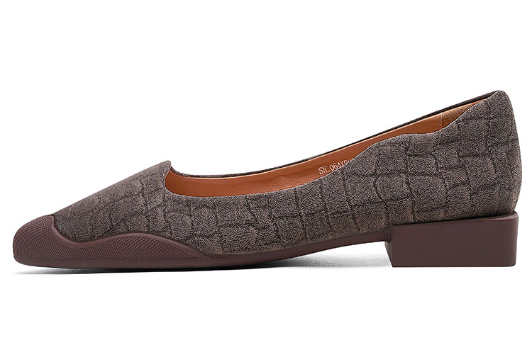 (Women) Luiza Barcelos Pointed-Toe Flat 'Brown Leather and Fabric' X900993