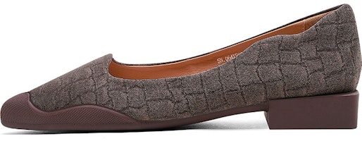 (Women) Luiza Barcelos Pointed-Toe Flat 'Brown Leather and Fabric' X900993 (Women) Luiza Barcelos Pointed-Toe Flat 'Brown Leather and Fabric' X900993