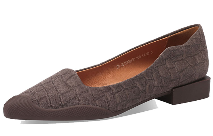 (W) Luiza Barcelos Pointed-Toe Flat 'Brown Leather and Fabric' 圖 3