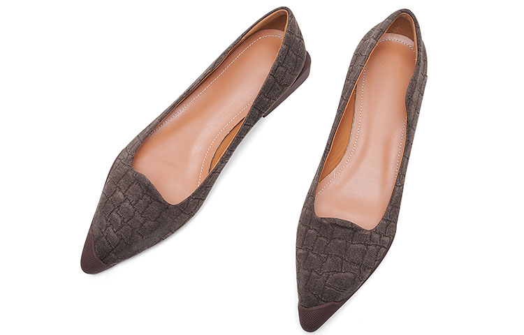(W) Luiza Barcelos Pointed-Toe Flat 'Brown Leather and Fabric' 圖 5