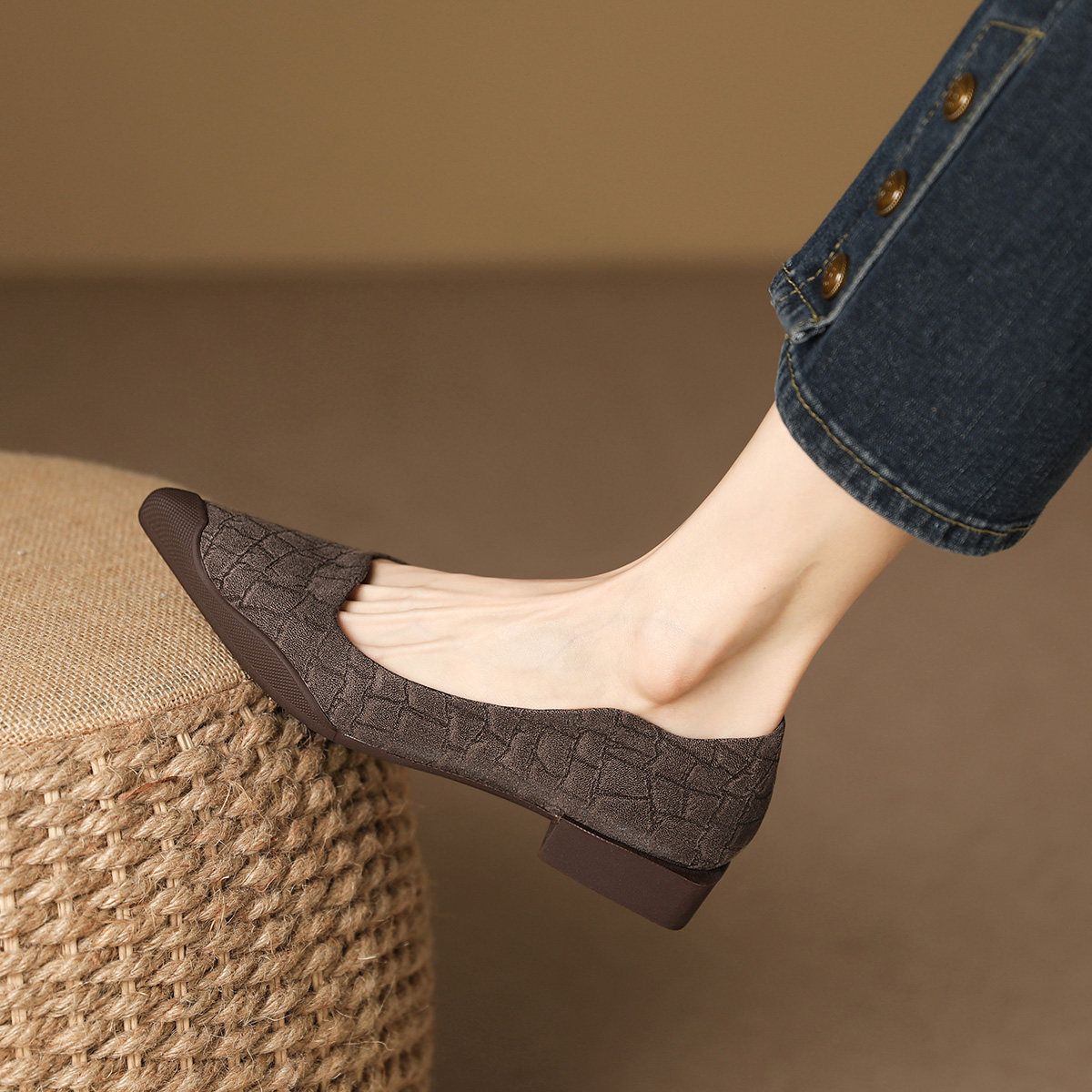 (W) Luiza Barcelos Pointed-Toe Flat 'Brown Leather and Fabric' 圖 6