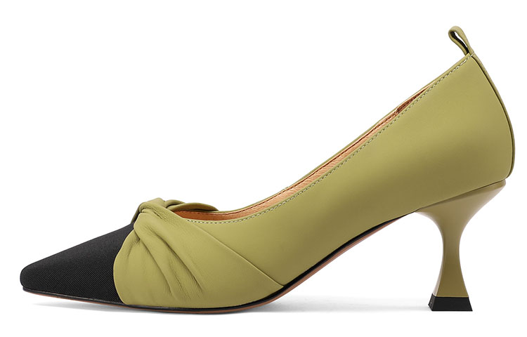 (W) Luiza Barcelos Pointed-Toe High Heels 'Apple Green with Bow Detail'