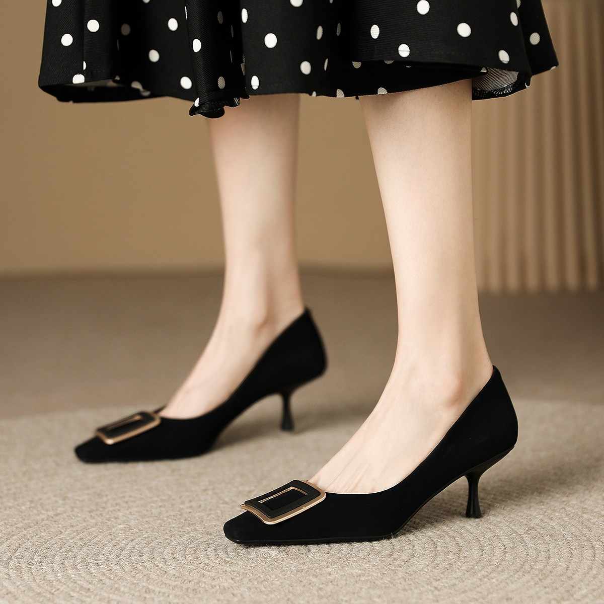 (W) Luiza Barcelos Pointed-Toe High Heels 'Black Metallic Buckle' 圖 6